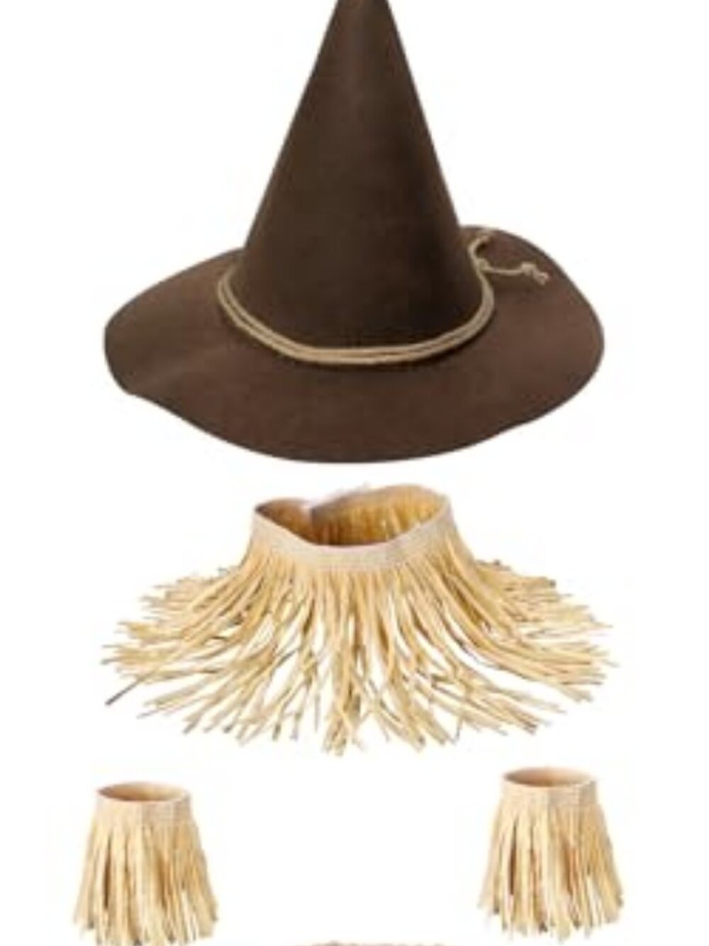 Scarecrow Costume Women Men Adult,Scarecrow Hat with Raffia Straw